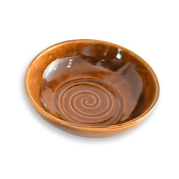 Tapas Bowl, Small Serving Dish - Brown, Spiral