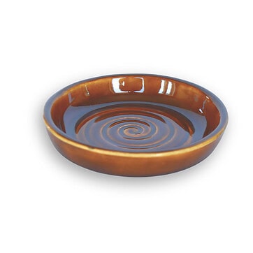 Tapas Plate, Small Appetizer Dish - Brown, Spiral