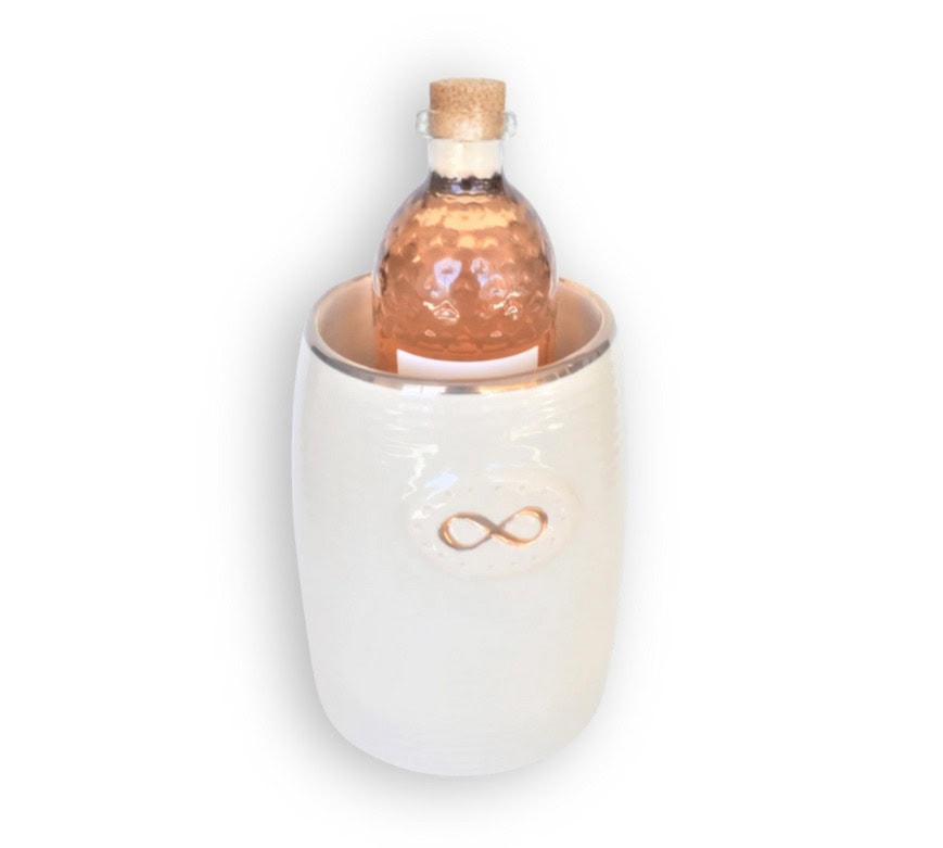 White and 22k Gold Infinity Wine Chiller
