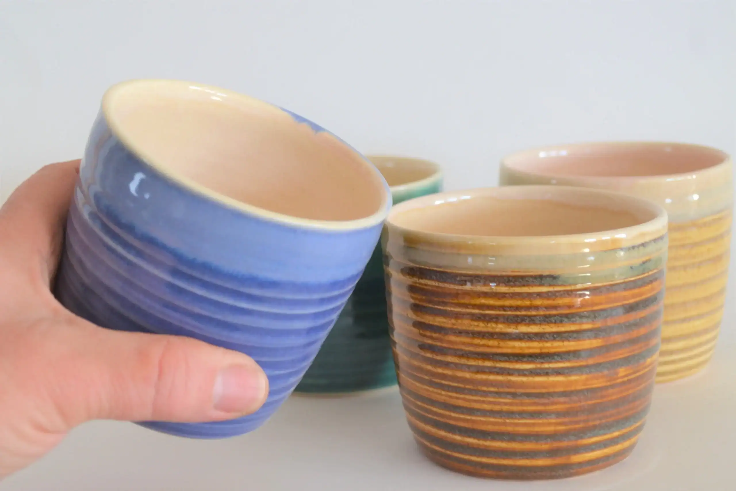 Colorful Ribbed Whisky Glass, 7 oz - Image 4