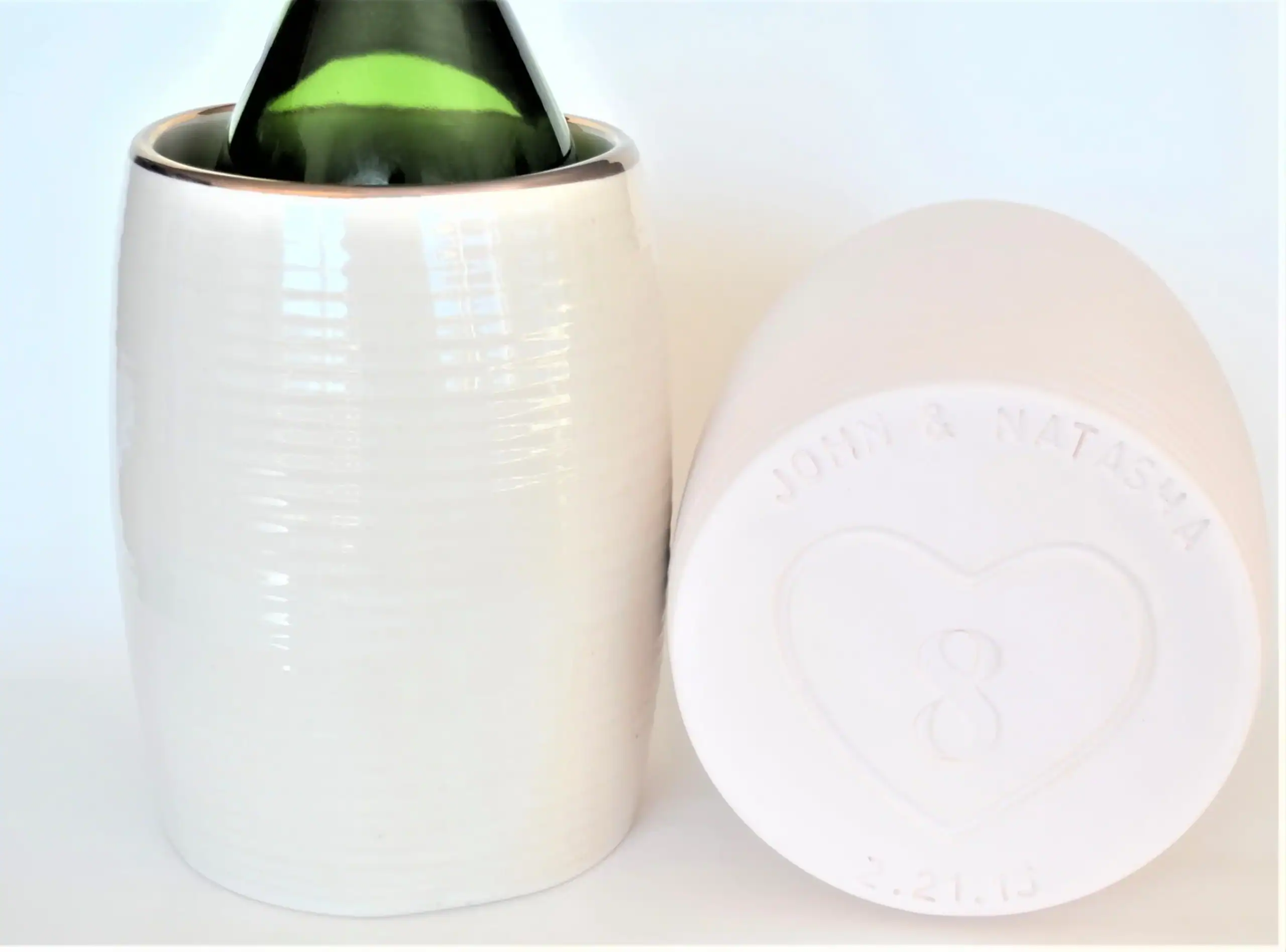 White and 22k Gold Infinity Wine Chiller - Image 4